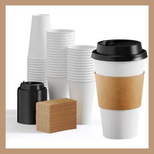 Paper white cups lids - paper,