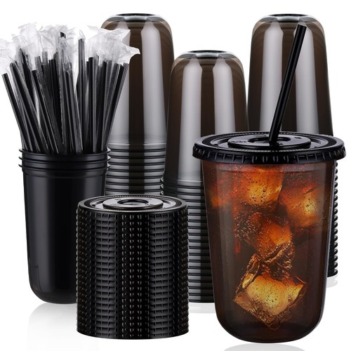 100 set 16oz black round - black,