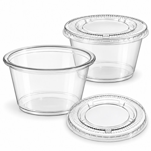 Clear portion cups with - 4,