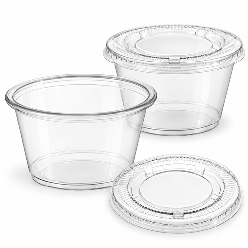 Clear plastic portion - oz,